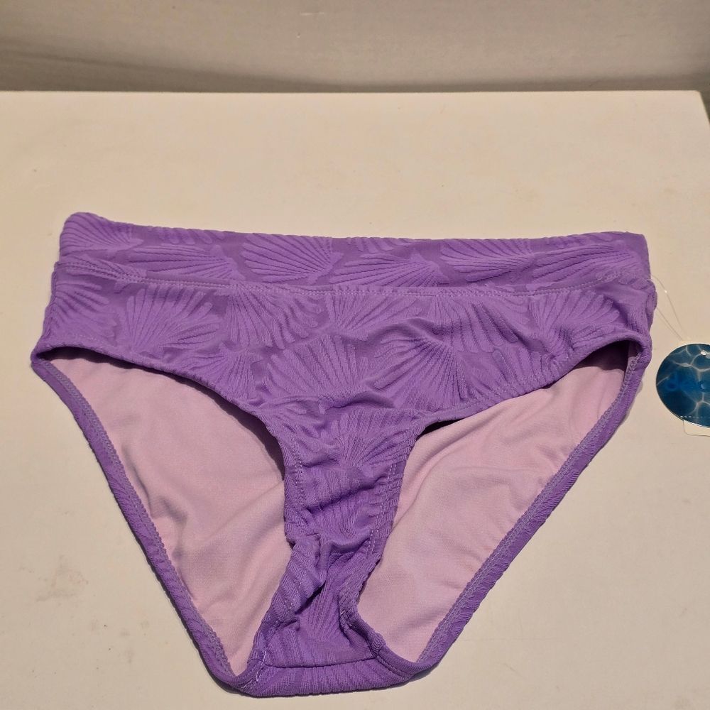 Decree Purple Sea Shell Swim Bottom High Rise Medium Coverage Size Small